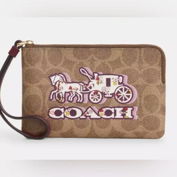 Coach Corner Zip Wristlet In
Signature Canvas With Horse And Carriage Print - Picture 2 of 7